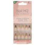 Nail HQ Long Coffin Nude Tip Nails