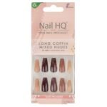 Nail HQ Long Coffin Mixed Nude Nails