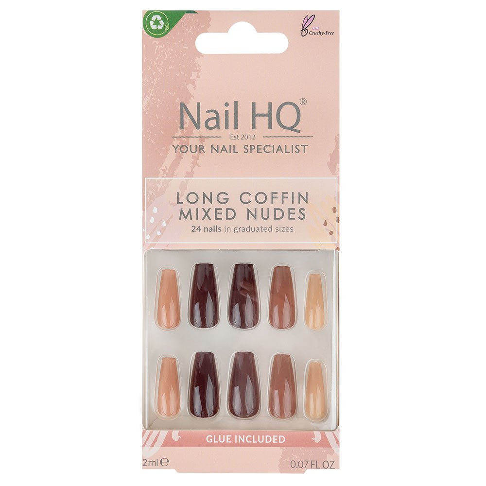5060422894101.jpg Nail HQ Long Coffin Mixed Nude Nails - الصورة 1