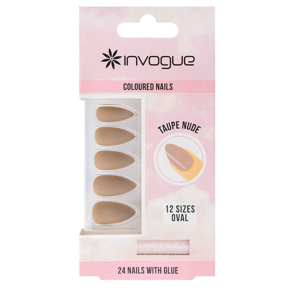 5060903873021.jpg Invogue Taupe Nude Oval Nails - الصورة 1