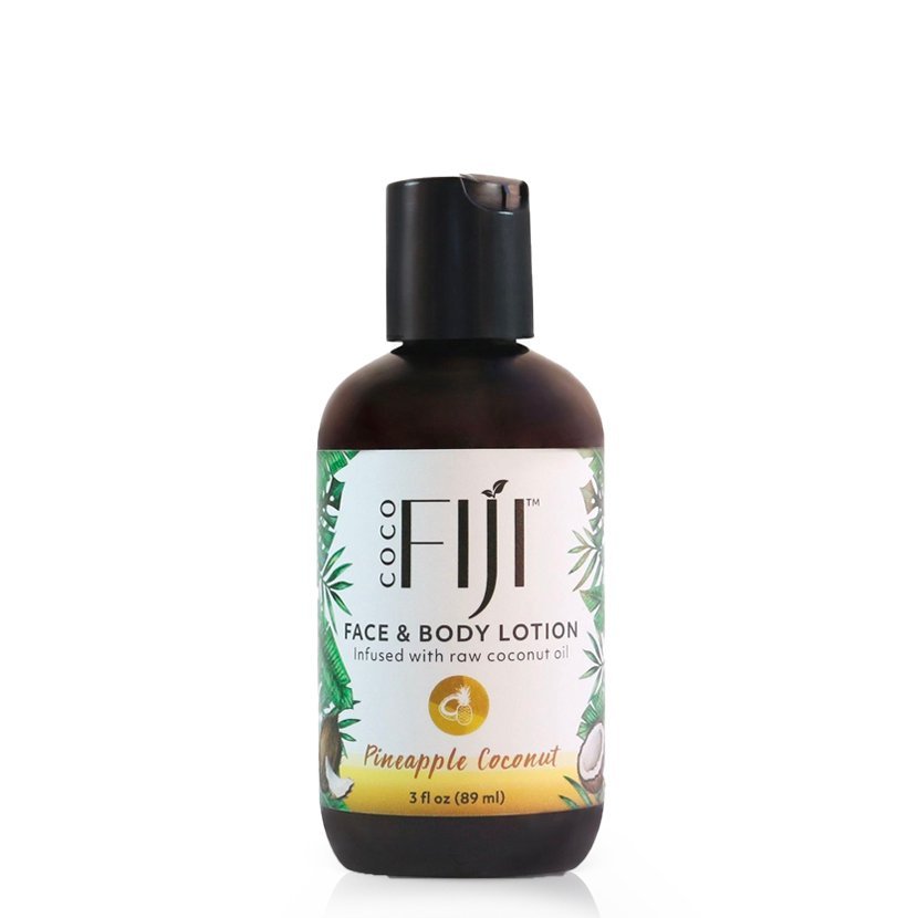 833884000671.jpg Fiji Organic - Face & Body Lotion - infused with raw coconut oil - Pineapple Coconut - 98 ML - الصورة 1