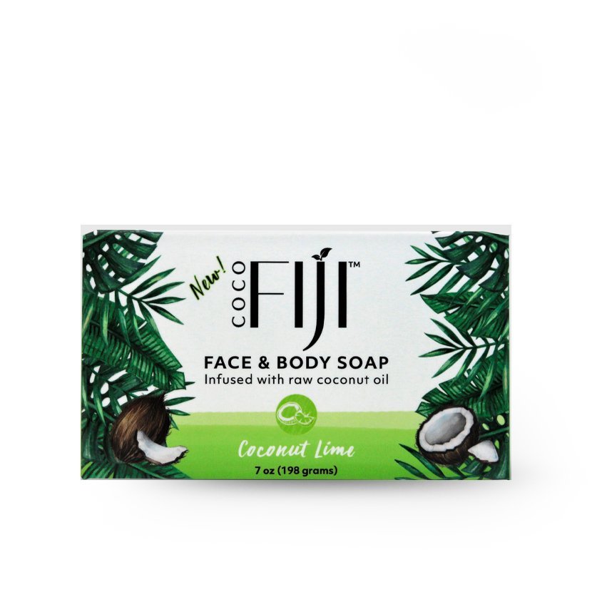 833884001296.jpg Fiji Organic - Face & Body Soap - infused with raw coconut oil - Coconut Lime - 198 ML - الصورة 1