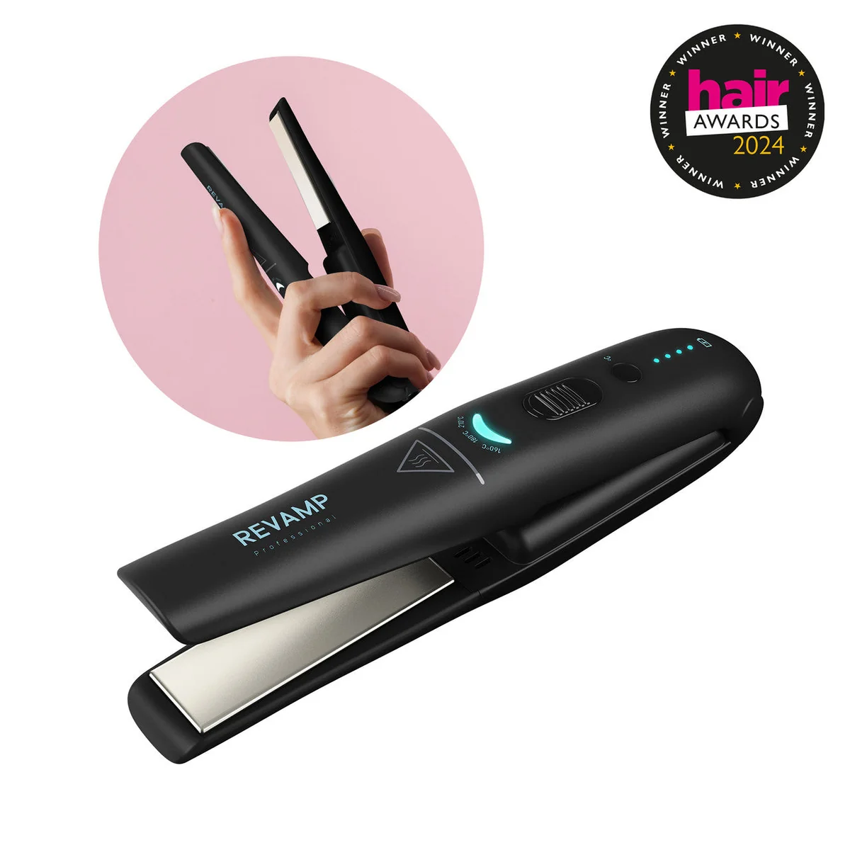 ST-1700_WEB_Features_01_Award_Winner__50546.webp Revamp - Liberate Cordless Compact Hair - Straightener - Black - Image 1